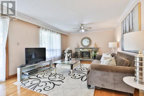 899 Hollowtree Cres, Mississauga, ON - Indoor Photo Showing Living Room With Fireplace