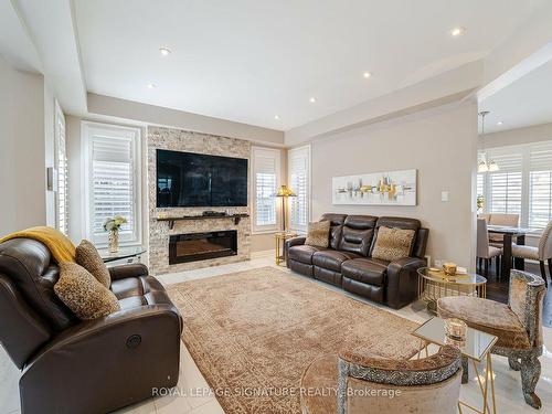 3215 Tacc Dr, Mississauga, ON - Indoor Photo Showing Living Room With Fireplace