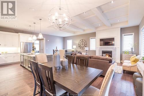 7478 Silverleaf Street, Lasalle, ON - Indoor Photo Showing Dining Room With Fireplace