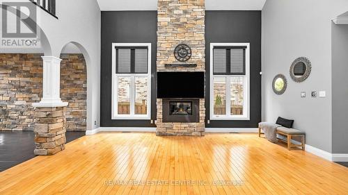 91 Marriott Place, Brant, ON - Indoor With Fireplace