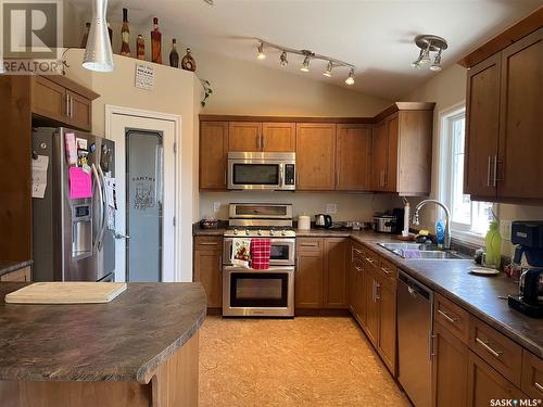 140 3Rd Street W, Pierceland, SK - Indoor Photo Showing Kitchen With Double Sink