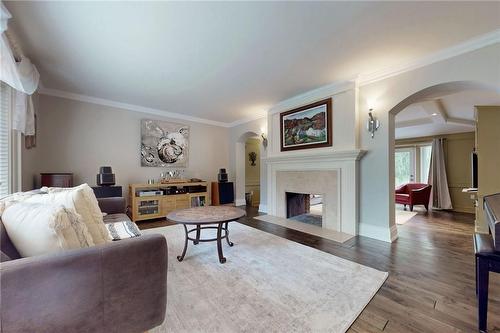 9 Golfdale Place, Ancaster, ON - Indoor Photo Showing Living Room With Fireplace