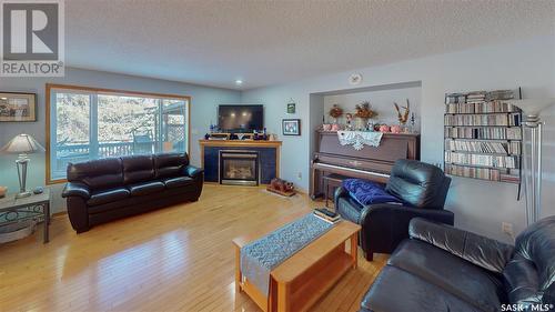 3566 Waddell Crescent E, Regina, SK - Indoor Photo Showing Living Room With Fireplace