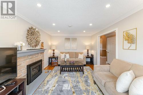 34 Jaffa Dr, Brampton, ON - Indoor Photo Showing Living Room With Fireplace