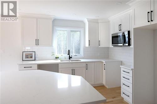Quartz Countertops - 5037 Prunner Road, Williamsburg, ON - Indoor Photo Showing Kitchen With Double Sink