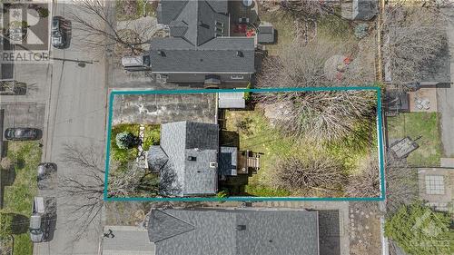 Aerial with property outline - 53 Columbus Avenue, Ottawa, ON - 