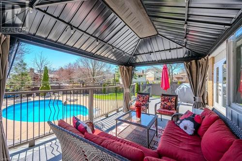 115 Glenecho Court, Waterloo, ON - Outdoor With In Ground Pool With Deck Patio Veranda With Exterior
