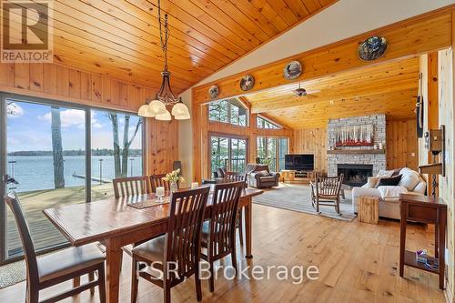 1824 Kilworthy Rd, Gravenhurst, ON - Indoor Photo Showing Dining Room With Fireplace