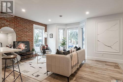 1007 Osler Street, Saskatoon, SK - Indoor Photo Showing Living Room With Fireplace