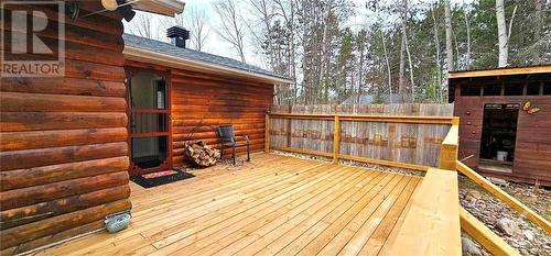 At 15 x 20 this back deck is going to be great for BBQ's and it will easily fit a gazebo. - 48 Sunrise Road, Killaloe, ON - Outdoor With Deck Patio Veranda With Exterior