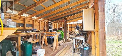 The shed is perfect for storage or a shop. It has a 2 inch thick plank floor so you could use it for heavier seasonal storage, like motorcycles, 4 wheelers, jet-skis, or all the above. - 48 Sunrise Road, Killaloe, ON - Indoor