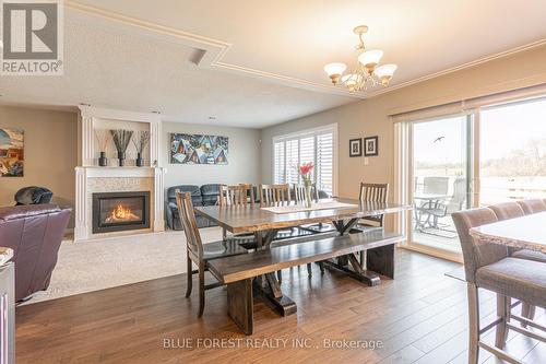 161 Wheeler Ave, Thames Centre, ON - Indoor Photo Showing Dining Room With Fireplace