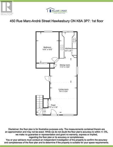 Main Level Floor Plan - 450 Marc Andre Street, Hawkesbury, ON - Other
