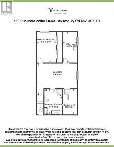 Lower Level Floor Plan - 450 Marc Andre Street, Hawkesbury, ON - Other