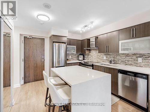 #1603 -1 Michael Power Pl, Toronto, ON - Indoor Photo Showing Kitchen With Stainless Steel Kitchen With Upgraded Kitchen