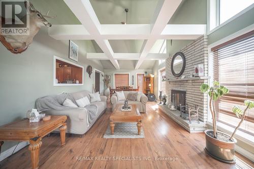 555136 Mono-Amaranth Town Line, Amaranth, ON - Indoor Photo Showing Living Room With Fireplace