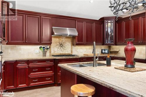 1083 Riding Ranch Road, Machar Twp, ON - Indoor Photo Showing Kitchen With Double Sink