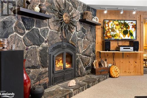 1083 Riding Ranch Road, Machar Twp, ON - Indoor With Fireplace