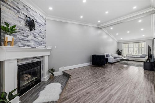 27 Emperor Avenue, Hamilton, ON - Indoor Photo Showing Living Room With Fireplace