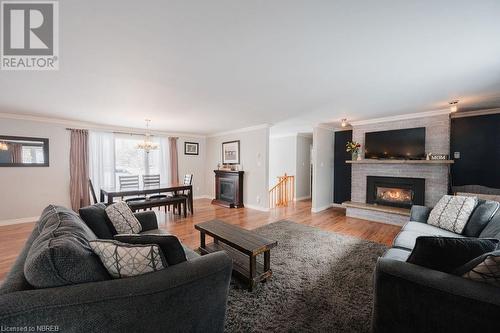 4 Johnston Drive, South River, ON - Indoor Photo Showing Living Room With Fireplace