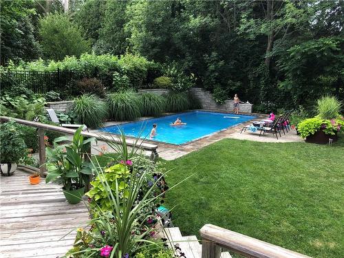 101 Hillcrest Avenue, Dundas, ON - Outdoor With In Ground Pool With Deck Patio Veranda