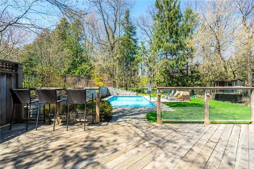 101 Hillcrest Avenue, Dundas, ON - Outdoor With Above Ground Pool With Deck Patio Veranda