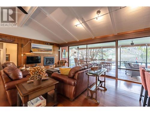 350 Eastside Road, Okanagan Falls, BC - Indoor Photo Showing Living Room With Fireplace