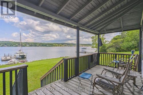 437 Champlain Road, Penetanguishene, ON - Outdoor With Body Of Water With Deck Patio Veranda With View With Exterior