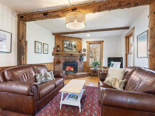 Salon - 101 Ch. Soles, Lac-Brome, QC - Indoor Photo Showing Living Room With Fireplace