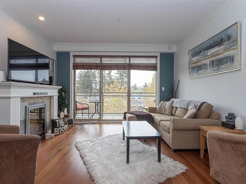 302-755 Goldstream Ave, Langford, BC - Indoor Photo Showing Living Room With Fireplace