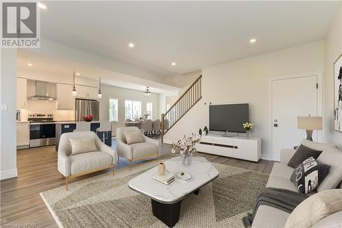 Virtually Staged - 297 Hill Street E, Fergus, ON - Indoor Photo Showing Living Room