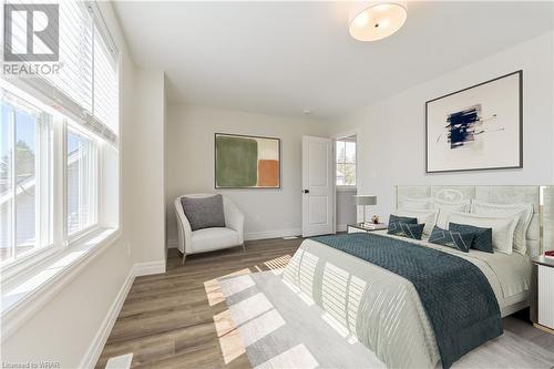 Primary Bedroom Virtually Staged - 297 Hill Street E, Fergus, ON - Indoor Photo Showing Bedroom