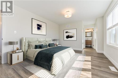 Primary Bedroom Virtually Staged - 297 Hill Street E, Fergus, ON - Indoor Photo Showing Bedroom