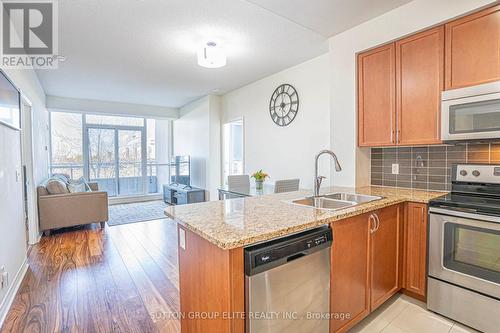 203 - 339 Rathburn Road W, Mississauga, ON - Indoor Photo Showing Kitchen With Stainless Steel Kitchen With Double Sink