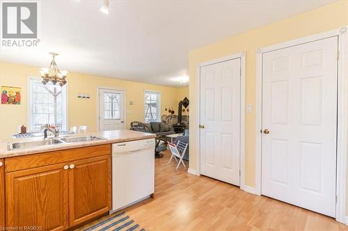 Large pantry/storage closet - 108 Fedy Drive, Sauble Beach, ON - Indoor Photo Showing Kitchen With Double Sink