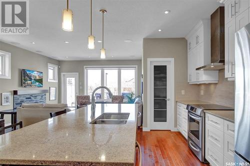 3918 Sandhill Crescent, Regina, SK - Indoor Photo Showing Kitchen With Double Sink With Upgraded Kitchen