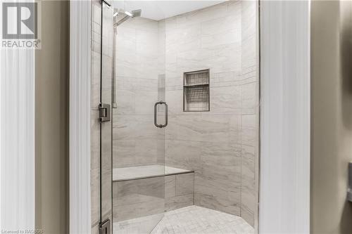 Recently updated tile and glass primary shower - 1 Mccannel Lane, Saugeen Shores, ON - Indoor Photo Showing Bathroom