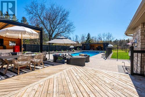 793 Centre Road, Hamilton, ON - Outdoor With Above Ground Pool With Deck Patio Veranda With Backyard