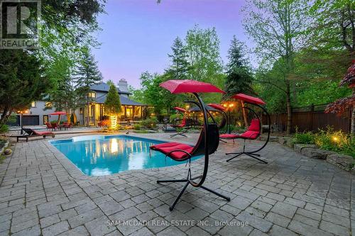 1540 Mississauga Road, Mississauga, ON - Outdoor With In Ground Pool With Deck Patio Veranda With Backyard