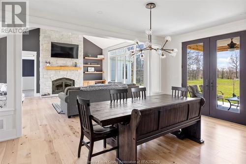 5759 5Th Concession Road, Essex, ON - Indoor Photo Showing Dining Room With Fireplace