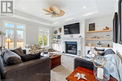 34180 Melena Beach Sideroad, Bluewater, ON - Indoor Photo Showing Living Room With Fireplace