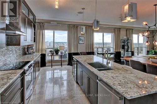 2403 - 330 Ridout Street, London, ON - Indoor Photo Showing Kitchen With Double Sink With Upgraded Kitchen