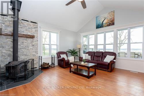 34684 Lieury Road, North Middlesex, ON - Indoor Photo Showing Living Room With Fireplace