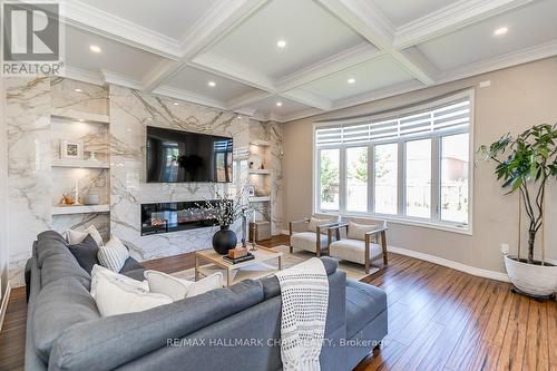 42 Trail Boulevard, Springwater, ON - Indoor Photo Showing Living Room With Fireplace