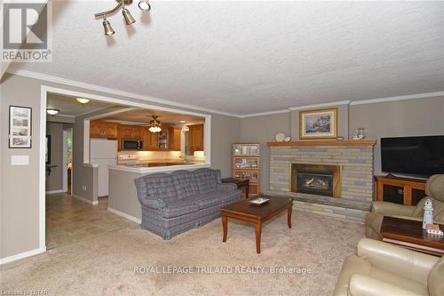 7727 Patrick Street, Lambton Shores, ON - Indoor Photo Showing Living Room With Fireplace