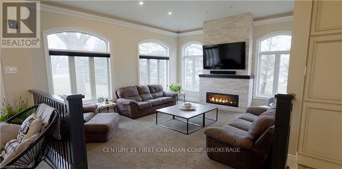 22628 Richmond Street, Middlesex Centre, ON - Indoor Photo Showing Living Room With Fireplace