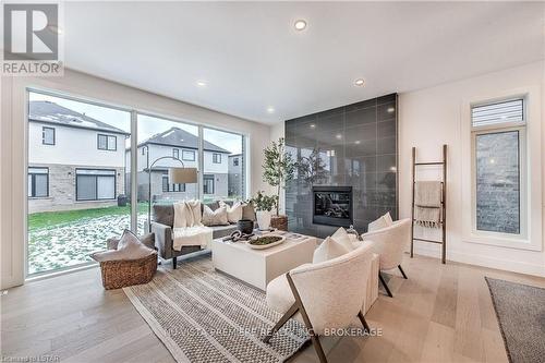 260 Crestview Drive, Middlesex Centre, ON - Indoor Photo Showing Living Room With Fireplace