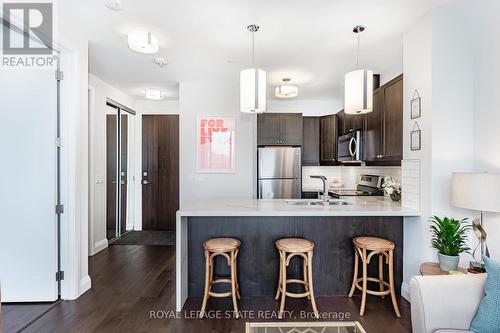 411 - 101 Locke Street S, Hamilton, ON - Indoor Photo Showing Kitchen With Stainless Steel Kitchen With Upgraded Kitchen