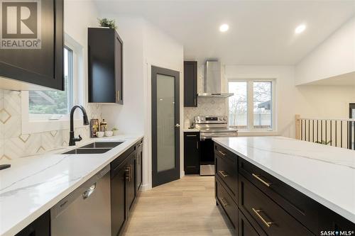 375 Delaronde Road, Saskatoon, SK - Indoor Photo Showing Kitchen With Double Sink With Upgraded Kitchen