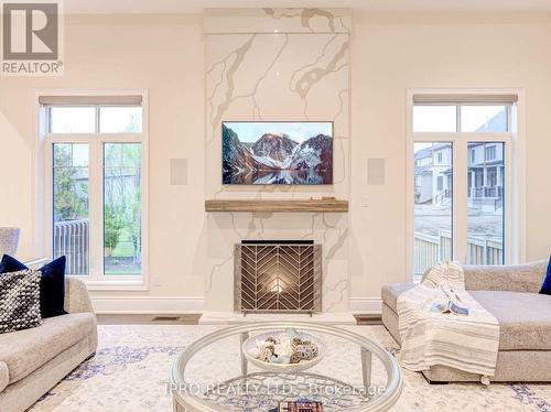 51 Classic Drive, Brampton, ON - Indoor Photo Showing Living Room With Fireplace